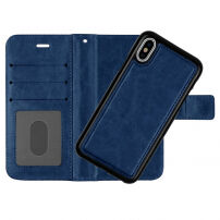 2v1 ochranné odnímateľné flipové puzdro pre Apple iPhone XS / iPhone X – tmavomodré