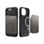 Spigen Slim Armor odolný kryt so stojančekom a MagSafe pre iPhone 14 Pro Max - sivý