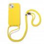 Silikónový kryt so šnúrkou pre iPhone 13 - žltý