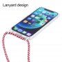Transparentný kryt so šnúrkou pre iPhone 14 Pro Max - vínový