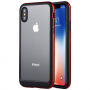 GOOSPERY transparentný kryt s farebným rámčekom pre Apple iPhone XS / iPhone X – čierno-červený