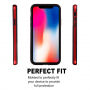 GOOSPERY transparentný kryt s farebným rámčekom pre Apple iPhone XS / iPhone X – čierno-červený