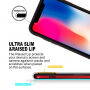 GOOSPERY transparentný kryt s farebným rámčekom pre Apple iPhone XS / iPhone X – čierno-červený