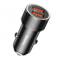 BASEUS nabíjačka do auta s dvoma USB portami pre Apple iPhone/iPad/iPod – čierna