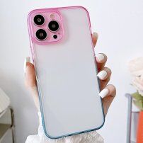 Transparentný kryt s dvojfarebným rámčekom pre iPhone 11 Pro Max - ružovomodrý