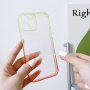 Transparentný kryt s dvojfarebným rámčekom pre iPhone 13 Pro Max - modro-ružový
