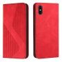 Kožené flipové puzdro so vzorom pre iPhone X / XS - červené