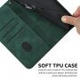 Kožené flipové puzdro so vzorom pre iPhone 12 / 12 Pro - tmavozelené