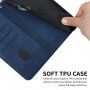 Kožené flipové puzdro so vzorom pre iPhone 12 mini - tmavomodré