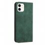 Kožené flipové puzdro so vzorom pre iPhone 11 - tmavozelené