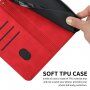 Kožené flipové puzdro so vzorom pre iPhone 13 - červené