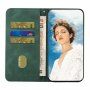Kožené flipové puzdro so vzorom pre iPhone 13 Pro Max - tmavozelené