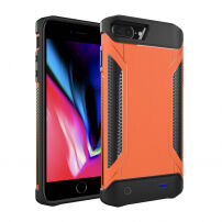 Odolný ochranný kryt s externou batériou 4000 mAh pre iPhone 6 Plus/6S Plus/7 Plus/8 Plus – oranžový