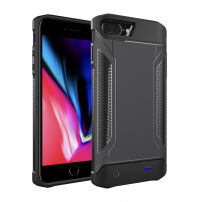 Odolný ochranný kryt s externou batériou 4000 mAh pre iPhone 6 Plus/6S Plus/7 Plus/8 Plus – sivý