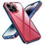 Transparentný odolný Armor kryt pre iPhone 14 Pro Max - neónovo ružový