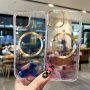 Transparentný kryt so vzorom vodových farieb a MagSafe pre iPhone 11 - ružový