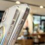 Transparentný kryt so vzorom vodových farieb a MagSafe pre iPhone 12 / 12 Pro - fialový