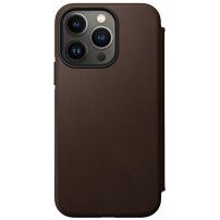 Nomad Leather Folio flipové puzdro s MagSafe pre iPhone 14 Pro Max - hnedé