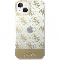 Guess Peony Glitter Script Logo kryt pre iPhone 14 - zlatý
