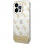 Guess Peony Glitter Script Logo kryt pre iPhone 14 Pro - zlatý