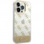 Guess Peony Glitter Script Logo kryt pre iPhone 14 Pro - zlatý