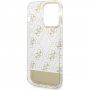 Guess Peony Glitter Script Logo kryt pre iPhone 14 Pro - zlatý
