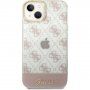 Guess Peony Glitter Script Logo kryt pre iPhone 14 - ružový