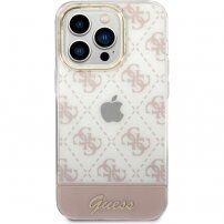 Guess Peony Glitter Script Logo kryt pre iPhone 14 Pro Max - ružový