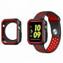 Ochranné silikónové puzdro pre Apple Watch 42mm – čiernočervené