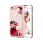 Ochranný kryt s transparentnou zadnou stranou pre Apple iPhone 6 / 6S – ružový s kvetinami