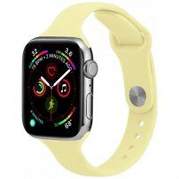 Tenký silikónový remienok pre Apple Watch 41 mm / 40 mm / 38 mm - žltý