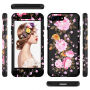 Superodolné puzdro pre Apple iPhone 7 Plus/8 Plus – čierne s kvetinami