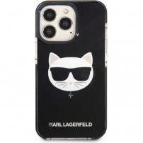 Karl Lagerfeld Choupette Head kryt pre iPhone 13 Pro Max - čierny