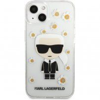 Karl Lagerfeld Ikonik Flower kryt pre iPhone 13 mini - číry