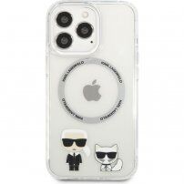 Karl Lagerfeld Karl and Choupette kryt s MagSafe pre iPhone 13 Pro Max - číry