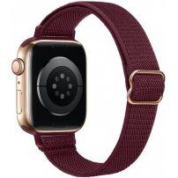 Nylonový tenký remienok s posuvnou prackou pre Apple Watch 42mm / 41mm / 40mm / 38mm - vínový