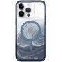 GEAR4 D3O Milan Snap Blue Swirl transparentný kryt s MagSafe pre iPhone 14 Pro Max - modrý