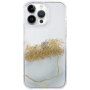 Transparentný mramorový kryt s kamienkami pre iPhone 14 Pro Max - biely
