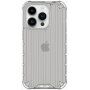 Odolný lesklý kryt s vertikálnou mriežkou pre iPhone 13 Pro Max - sivý