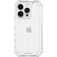 Odolný lesklý kryt s vertikálnou mriežkou pre iPhone 14 Pro Max - číry