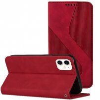 Kožené flipové puzdro so vzorom pre iPhone 11 - červené