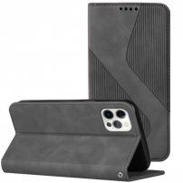 Kožené flipové puzdro so vzorom pre iPhone 11 Pro Max - sivé