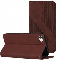 Kožené flipové puzdro so vzorom pre iPhone SE (2020/2022) / 8 / 7 - hnedé