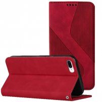 Kožené flipové puzdro so vzorom pre iPhone 7 Plus / 8 Plus - červené