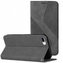 Kožené flipové puzdro so vzorom pre iPhone 7 Plus / 8 Plus - sivé