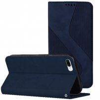 Kožené flipové puzdro so vzorom pre iPhone 7 Plus / 8 Plus - tmavomodré