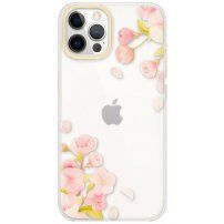 Transparentný kryt so vzorom kvetín pre iPhone 12 Pro Max - begónia