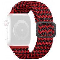 Remienok s vrkočovým vzorom pre Apple Watch Ultra 49mm / 46mm / 45mm / 44mm / 42mm - čierno-červený