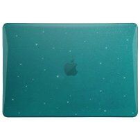 Lesklý transparentný kryt s trblietkami pre MacBook Air 13" (A2681 / A3113) - tyrkysový
