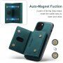 DG.MING 2 v 1 kryt s odnímateľnou magnetickou peňaženkou pre iPhone 13 mini - tmavozelený